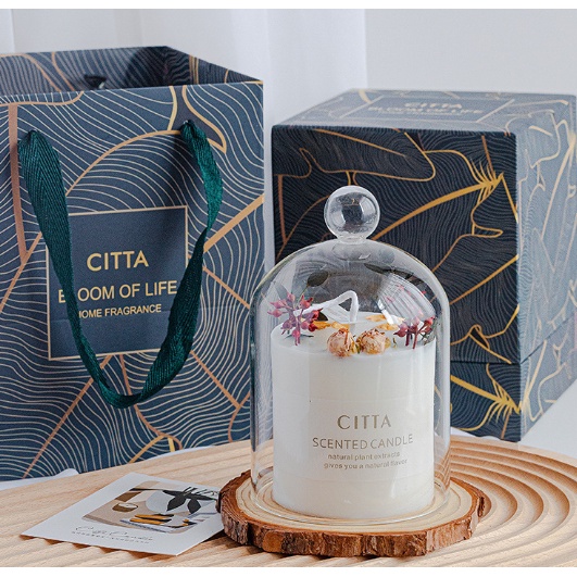 Set nến thơm Citta lồng thủy tinh hương thơm bốn mùa hoa khô tự nhiên decor trang trí nhà cửa – Bliing Bliing