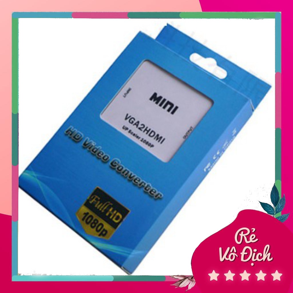 [Blcomputer] Bộ chuyển MINI VGA to HDM Có Kèm Âm Thanh, Chuyển Từ Laptop, PC Lên Tv
