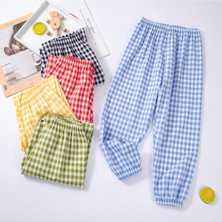 Quần dài sọc caro chất liệu chiffon cho bé