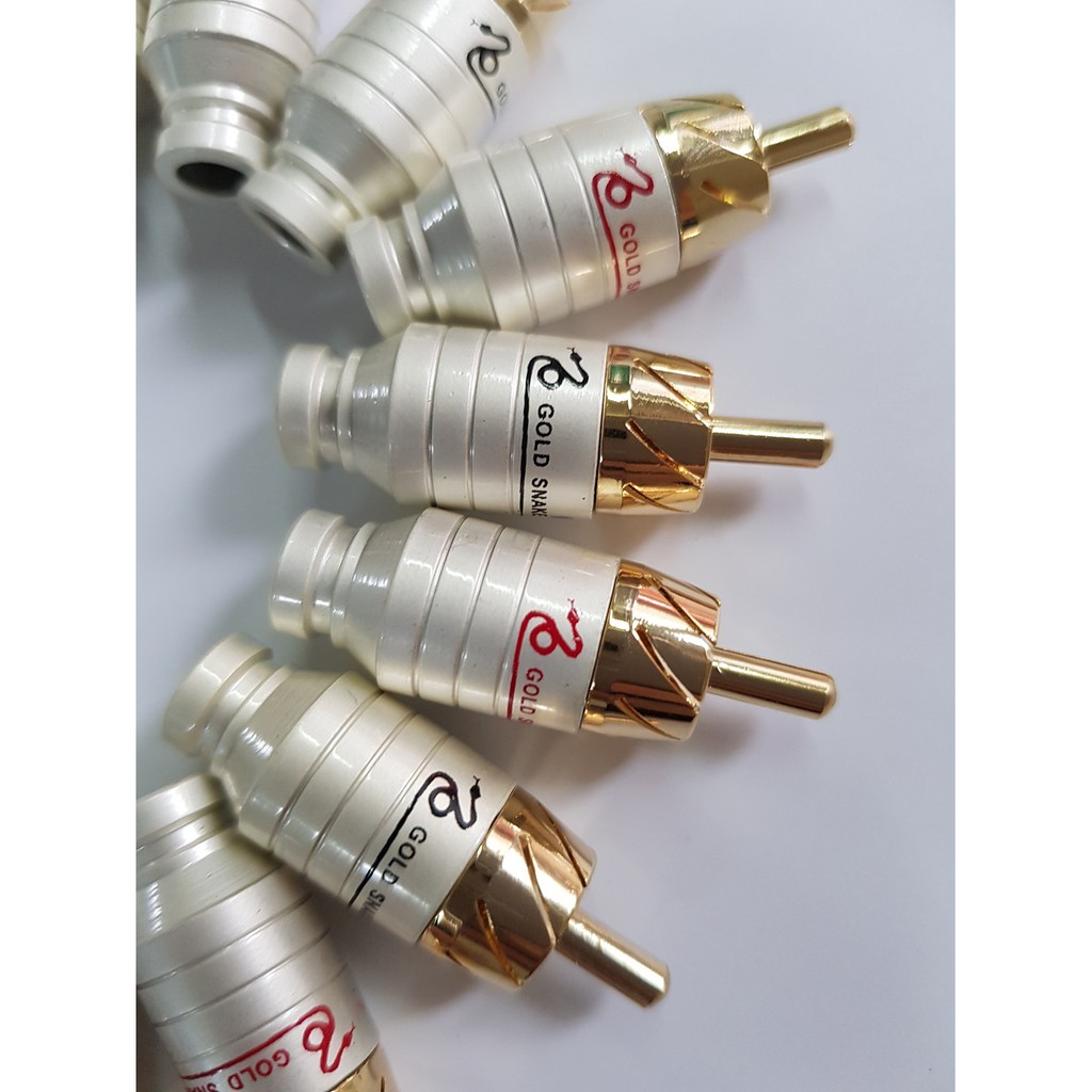 Jack AV Gold Snake - 08 cái | Rắc RCA| Jack Hoa Sen | Jack Bong Sen