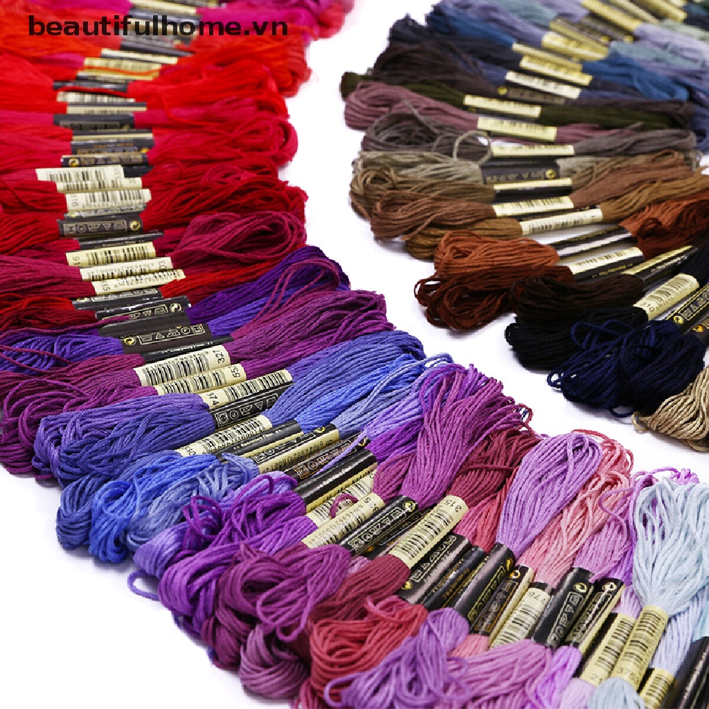 Bộ 50 Cuộn Chỉ Cotton Nhiều Màu Dùng Thêu Chữ Thập