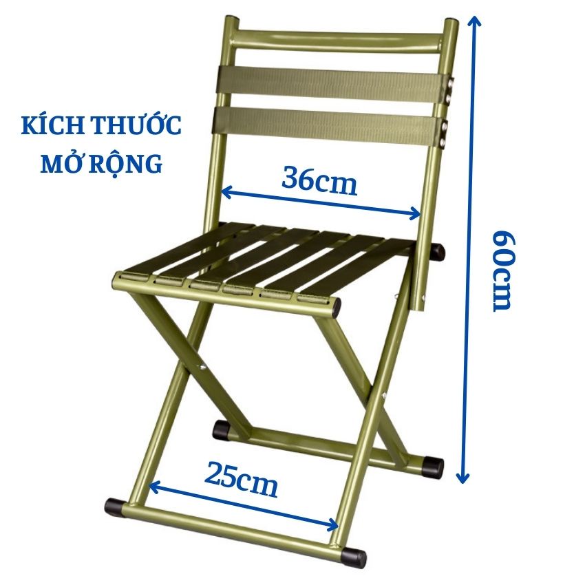 Ghế Xếp Du Lịch Gấp Gọn Đi Dã ngoại Cắm Trại Ngồi Câu Cá Khung Thép Chịu Lực 140 Kg VIEPRO-09