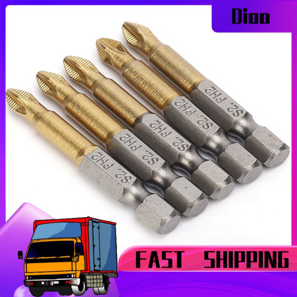 Bộ 5 đầu tua vít lục giác Ph2 1 / 4 Inch 50mm chống trượt