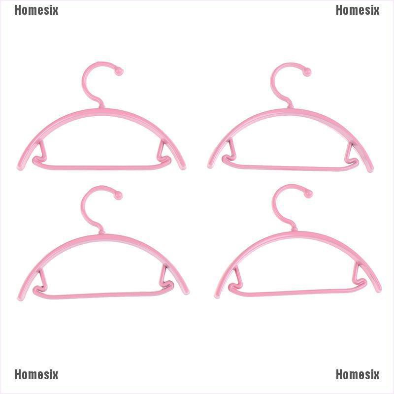 [HoMSI] 4Pcs Miniature Hangers Cute Dress Holder for Dollhouse Toys SUU