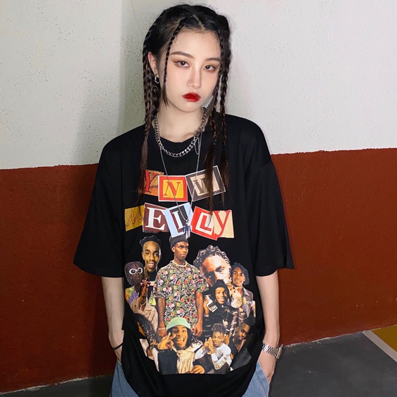 IELGY Áo Thun Tay Ngắn Dáng Rộng Thiết Kế Mới Thời Trang Mùa Hè Dành Cho Cặp Đôi