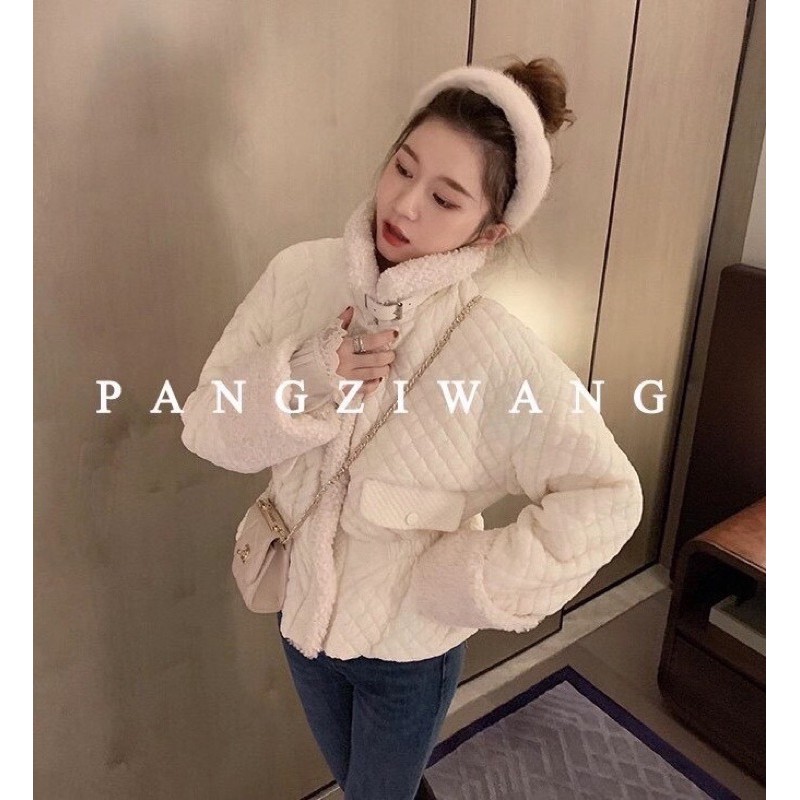 (sẵn) áo khoác phao trám trắng kem túi ngực hàng qccc (video ảnh thật) | BigBuy360 - bigbuy360.vn