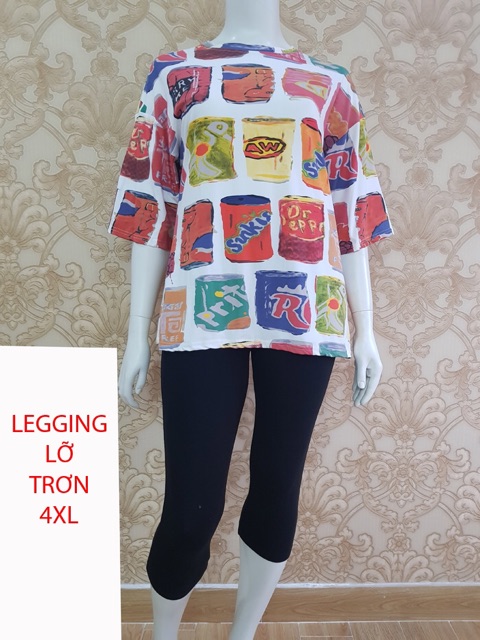 Quần legging big size thun lỡ đưn trơn túi to size lớn 80-110kg