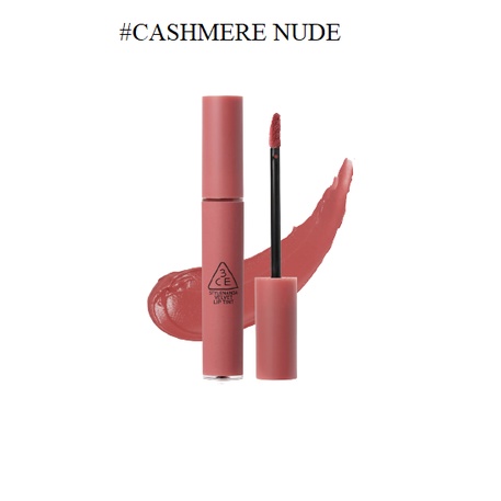 Son 3CE Cashmere nude thuộc phiên bản Velvet lip tint (màu Hồng nude đất)