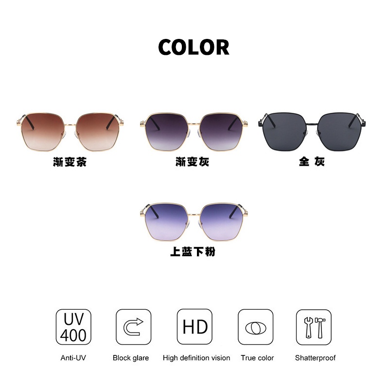 (KIQI-FASHION) COD Kính Mát Gọng Kim Loại Chống Tia UV400 Cao Cấp Thời Trang Mùa Hè Cho Nữ