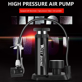Dụng cụ bơm bánh xe đạp bằng chân có đồng hồ đo áp suất