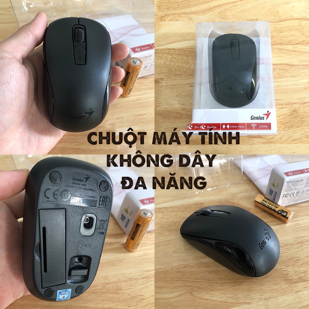 (Mới) Chuột Không Dây Mouse Ko Dây Nx-7000 / 7005 Genius Chính Hãng Tặng Pin Bh 1 Năm