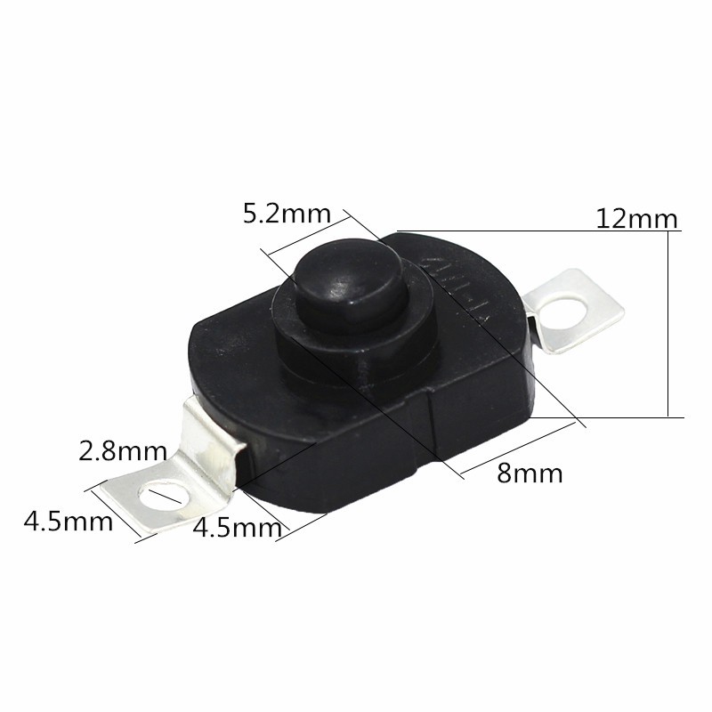Set 10 công tắc nút nhấn đèn pin 30V 1A 1712KD BẬT-TẮT kích thước 17*12*9.5mm