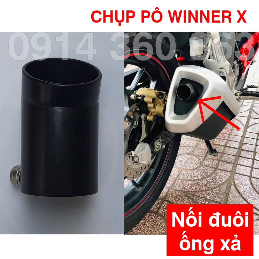 Chụp ống xả Winner X chụp đuôi pô Sơn tĩnh điện 2021