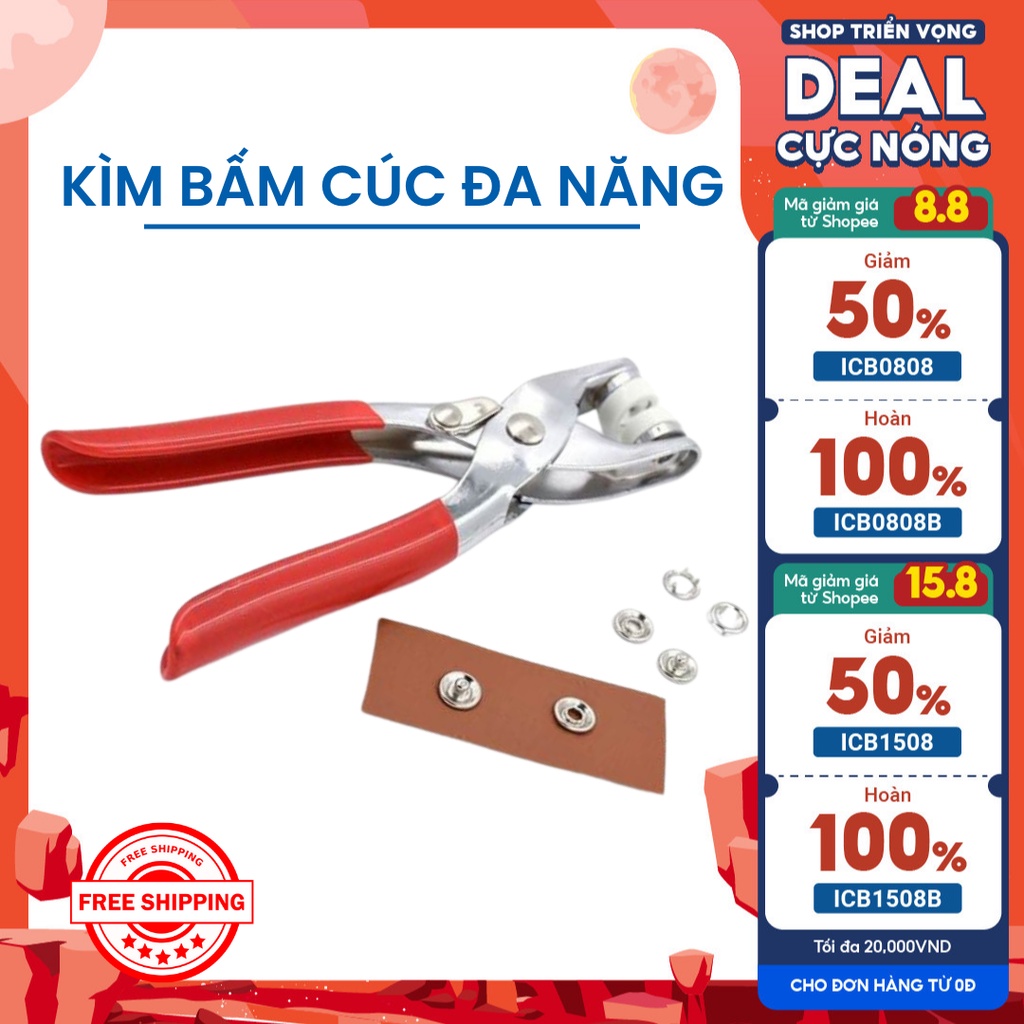 [FREESHIP+HOÀN XU] Kìm Bấm Cúc Đa Năng Làm Bằng Kim Loại, Kìm Bấm Cúc Sắt Thông Minh, Tiện Lợi [Tặng Cúc+Khuy Bấm]