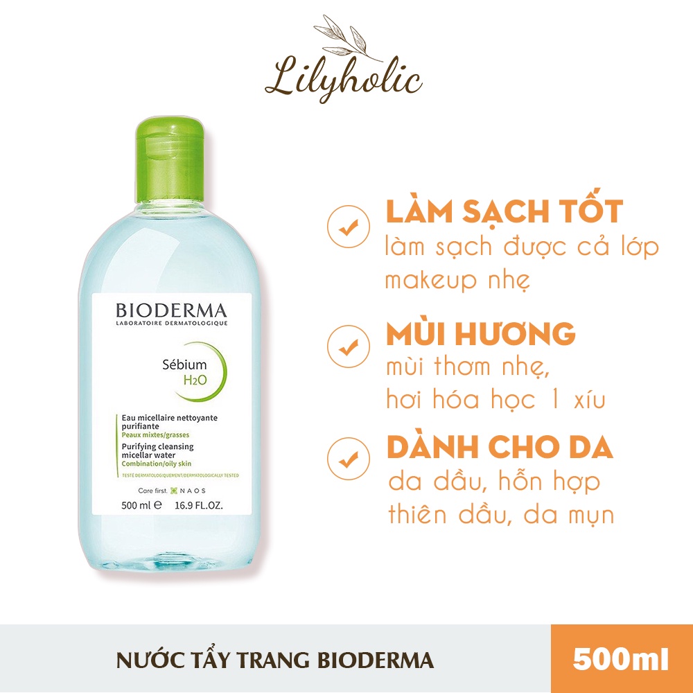 Nước Tẩy Trang Bioderma Créaline H2O Pháp 100ml - 500ml