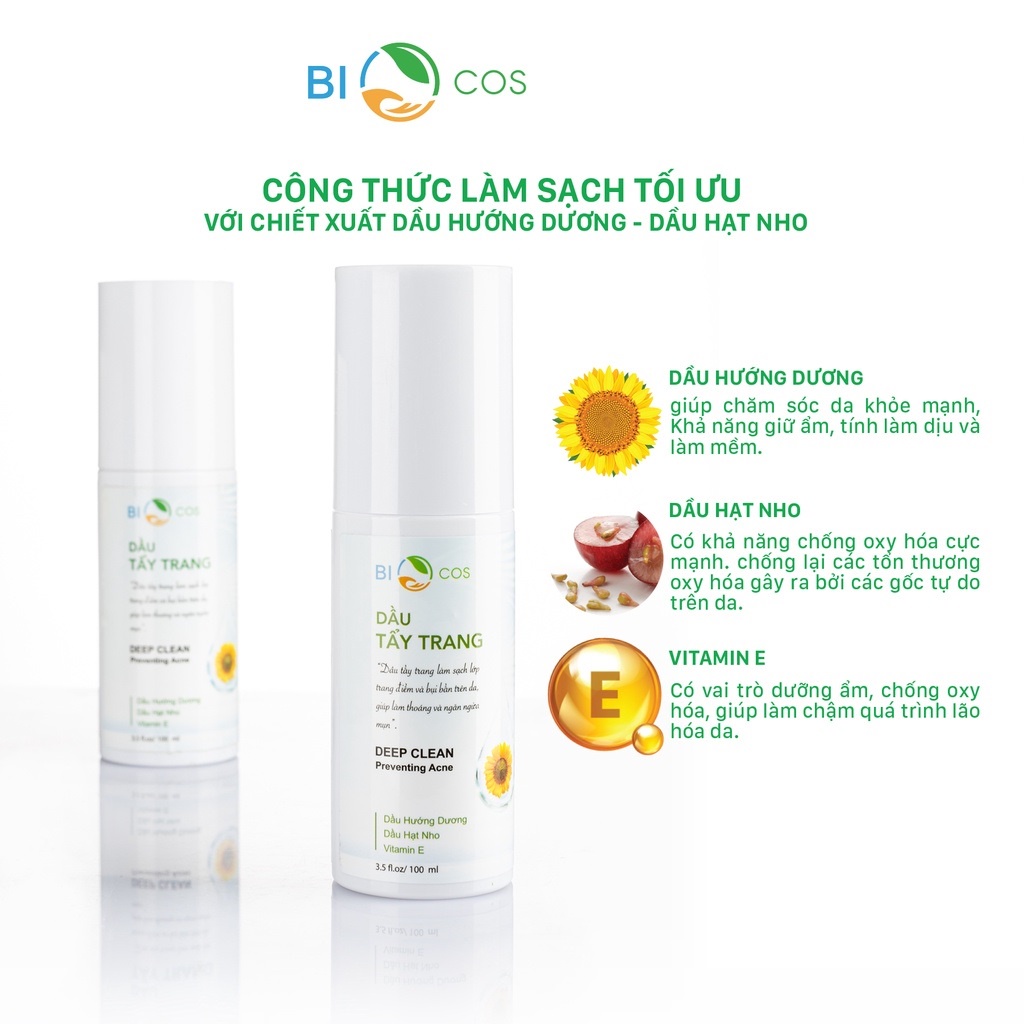 [Tặng Quà 50k] Dầu Tẩy Trang Làm Sạch Sâu 100ml BIO COSMETICS - Tẩy Trang, Làm Sạch, Giữ Ẩm, Dưỡng Mềm Da