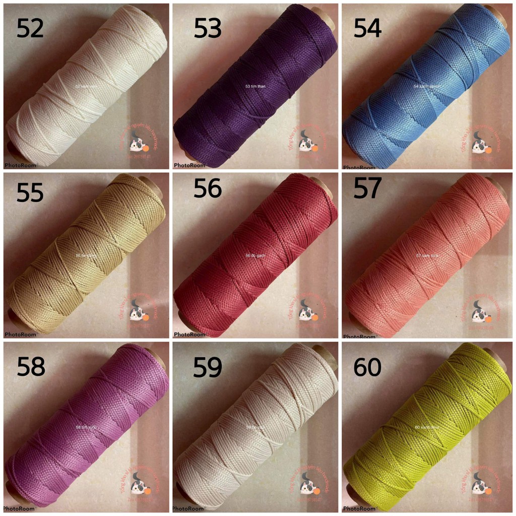 Sợi dệt trơn 2mm Bảng màu số 2/2