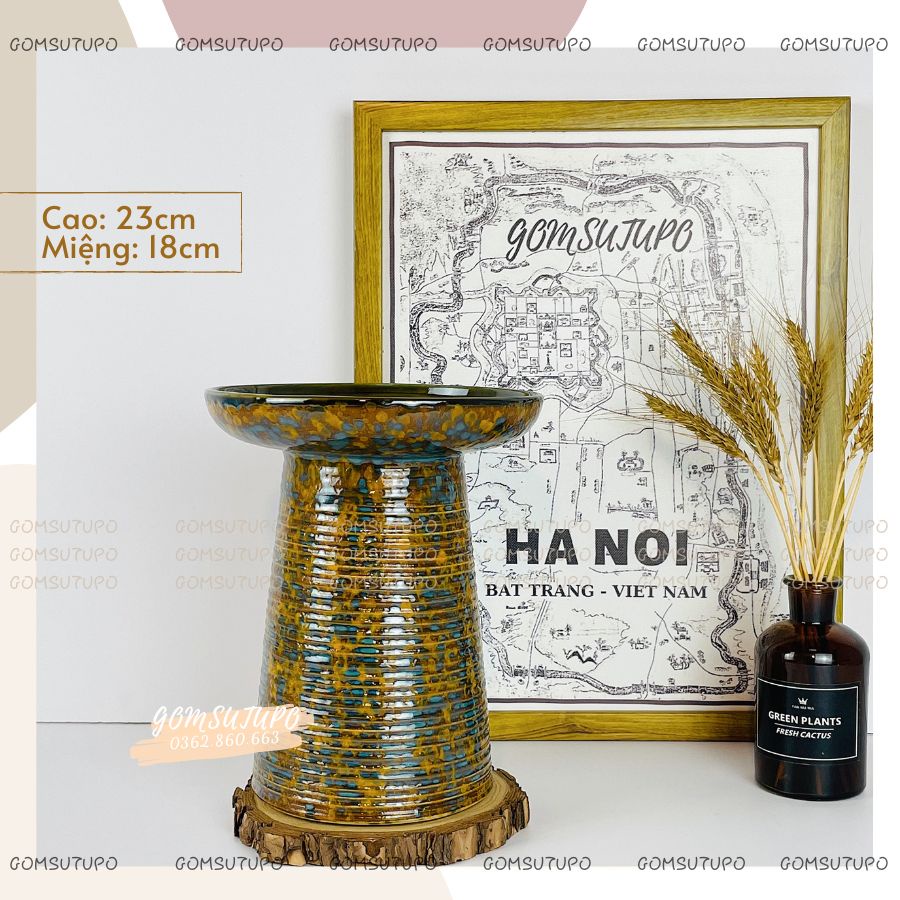 Lọ Hoa Gốm Men SẮC HOA - Bình Hoa Trang Trí Decor gomsutupo - Gốm Sứ TUPO Bát Tràng