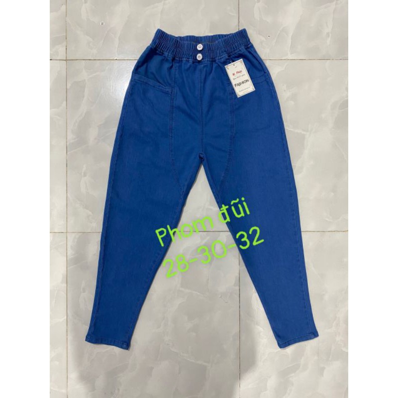 Quần jean lửng nữ, form đũi, lưng thun | BigBuy360 - bigbuy360.vn