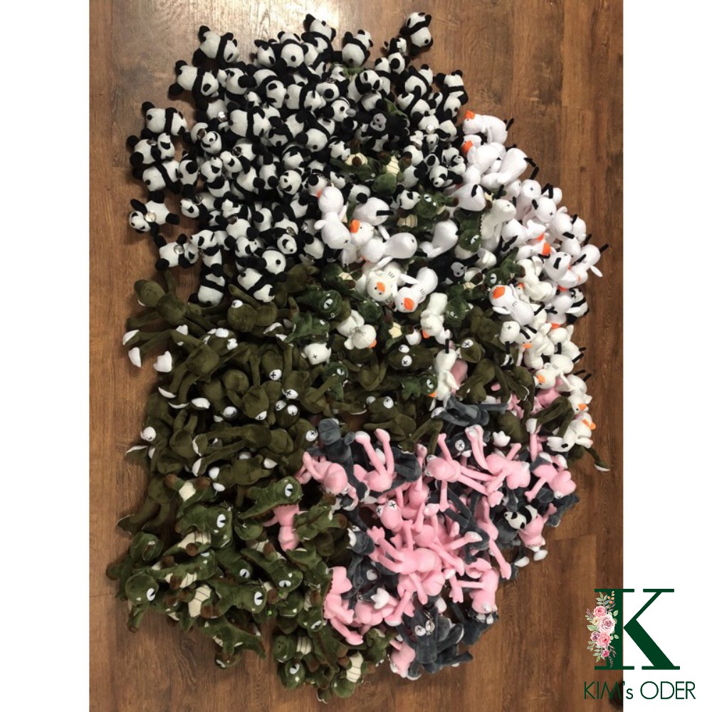 MÓC TÚI, MÓC KHOÁ HÌNH THÚ NHỒI BÔNG ẾCH, GẤU TRÚC, KHỦNG LONG, VỊT, KHỈ