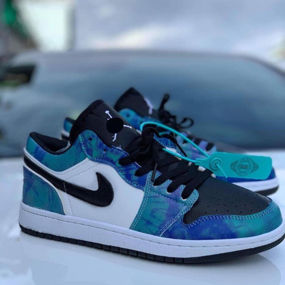 Giày thể thao Jordan cổ cao cổ thấp xanh loang nước biển, giày sneaker JD1 Tie Dye cao cổ thấp cổ nam nữ | BigBuy360 - bigbuy360.vn
