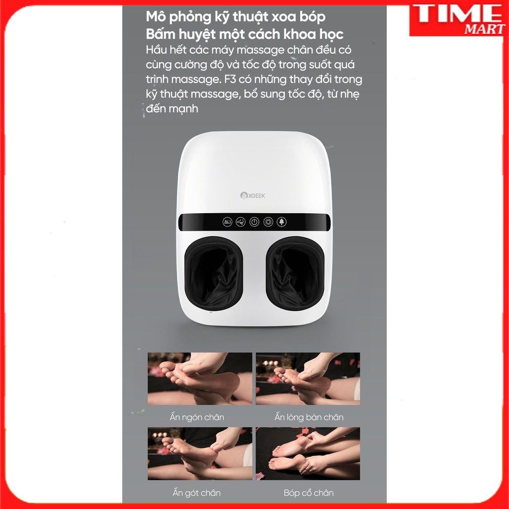 [CHÍNH HÃNG] Máy massage chân bấm huyệt XGEEKF3/LERAVAN Xiaomi Youpin. Mát xa làm ấm chân 360độ. Khử mùi ion [TIME_MART]