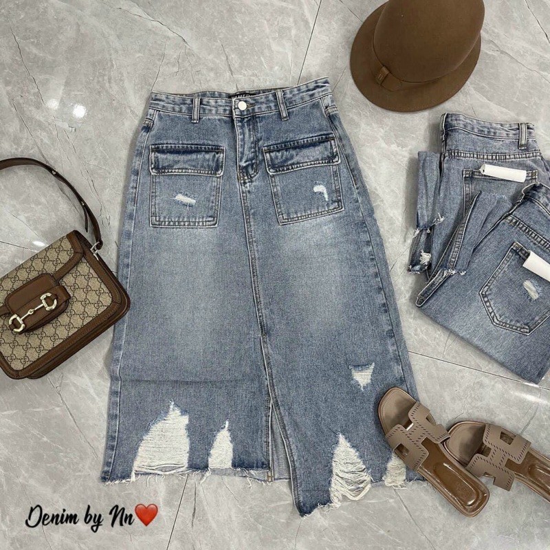 Quần Giả Váy denim Lưng Cao Dáng Ôm, Quần Short Jean bò ngắn mẫu mới nhất năm 2022 Thời Trang Hàn Quốc Quyến Rũ Cho Nữ