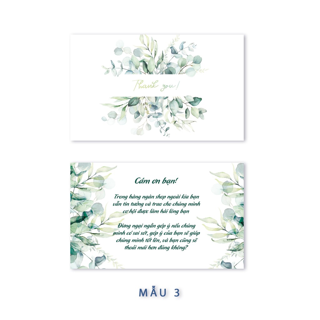 Hộp nhựa gồm 100 card cám ơn, thiệp cảm ơn hoặc Thank you card dành riêng cho shop bán hàng dùng để tặng khách hàng