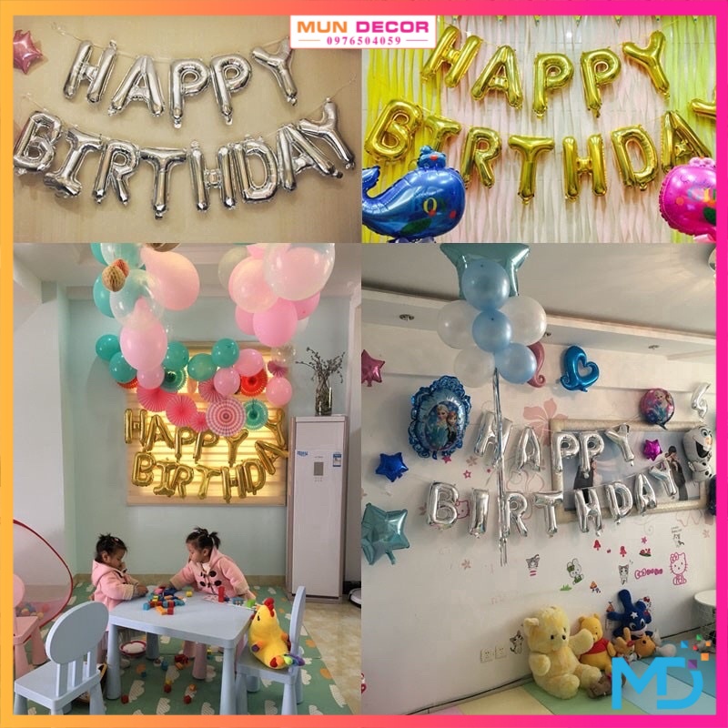 Bóng Chữ Happy Birthday Trang Trí Sinh Nhật