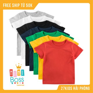 Áo thun trơn 27Kids cho bé  - Áo thun cotton cho bé trai, bé gái Quảng châu xuất Âu Mỹ