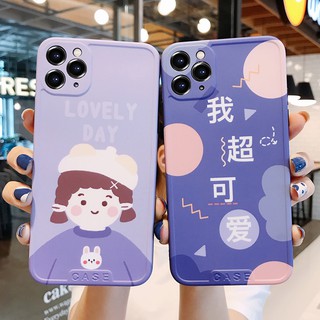 Ốp Điện Thoại Mềm Họa Tiết Cô Gái Dễ Thương Cho IPhone 11 Pro Xs Max XR I8 I7 Plus
