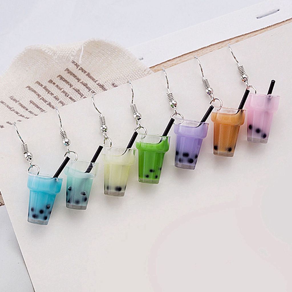 Đôi khuyên tai hình ly trà sữa thời trang cho nữ