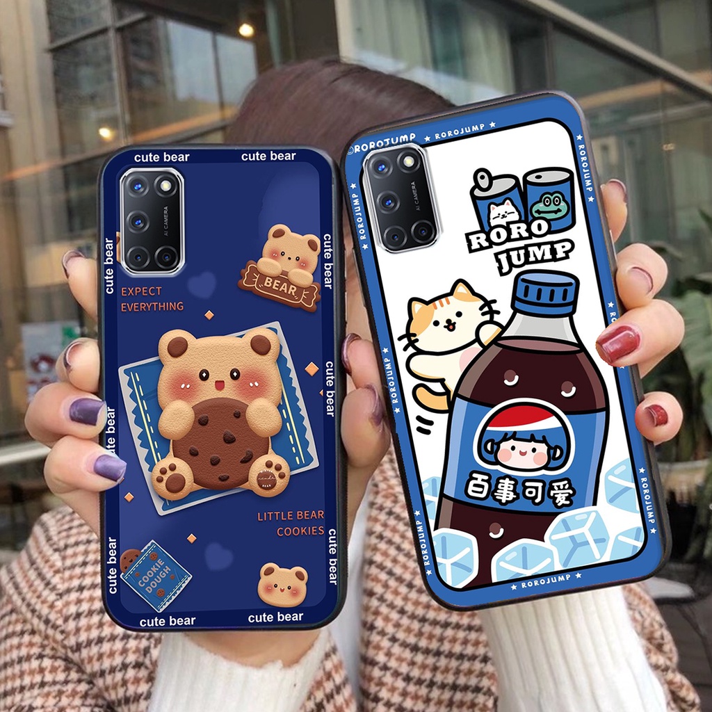 Ốp lưng Oppo A52 / A92 in hình 3D GẤU cute be@r, soda, happy day cực hot ,thời thượng