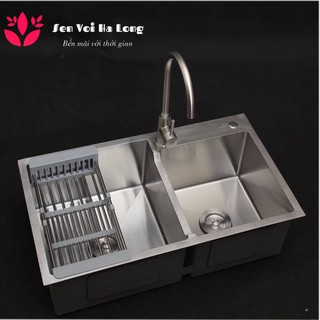 [Rẻ nhất Shopee] Chậu rửa bát INOX 304 2 hố hàng đúc, Chậu rửa bát INOX 304 Nano đen, Chậu rửa bát INOX 304 bóng