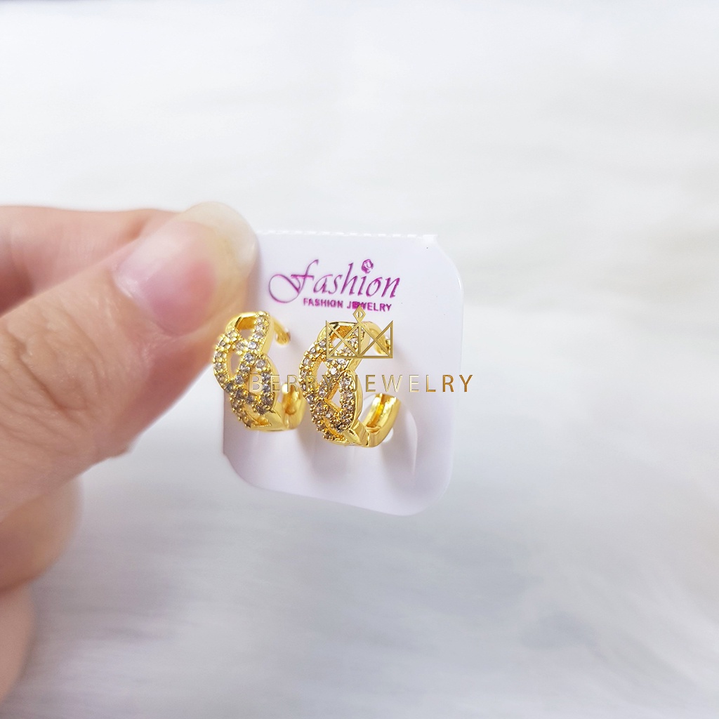 Bông Tai Nữ, Khuyên Tai Màu Vàng Đính Đá Lấp Lánh, Hoa Tai Cao Cấp Thiết Kế Nhiều Mẫu