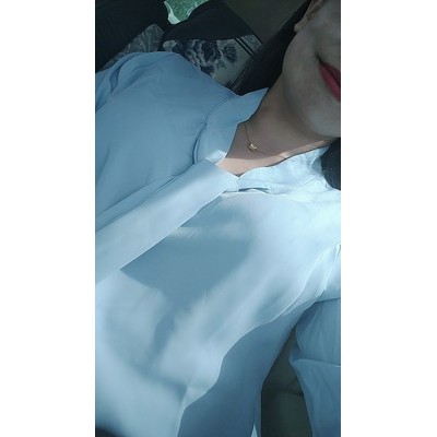 Áo sơ mi cổ dây trước kiểu thư kí Kim