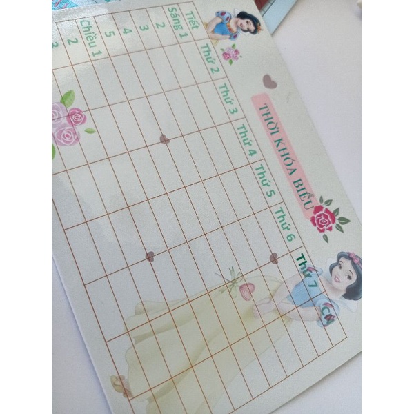 Thời khoá biểu dễ thương + tặng kèm sticker môn học