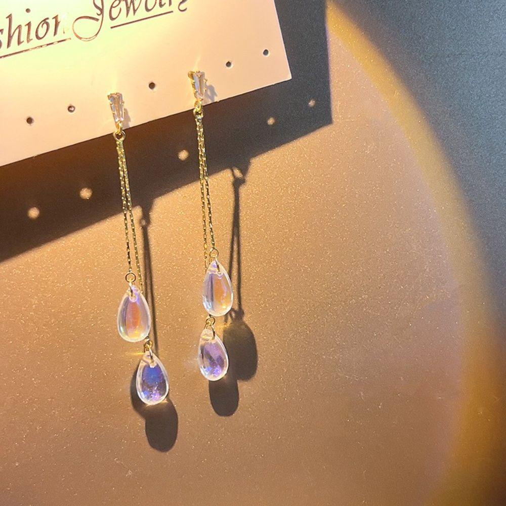 Khuyên Tai Dáng Dài Đính Nơ Hình Vuông Sang Trọng|Khuyên Tai Phong Cách Hàn Quốc