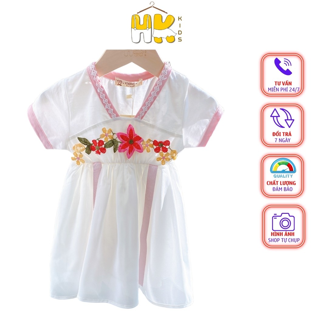 Váy đầm cho bé gái kiểu Hanbok Hàn Quốc cách tân chất cotton cao cấp mềm mịn và thoáng mát, cho bé từ 1-4 tuổi