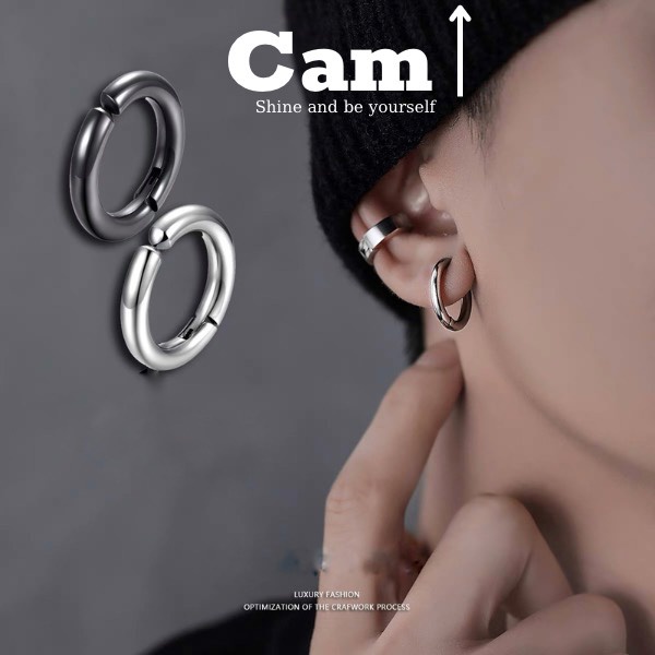 Khuyên Tai Kẹp, Khuyên Mũi, Môi Không Cần Xỏ Nam Nữ GIÁ 1 CHIẾC Unisex Tròn Circle Basic - Maxshopdoc