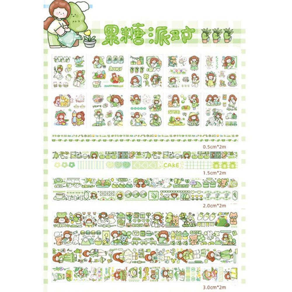 Bộ 20 Miếng Dán Trang Trí Sổ Tay / Đồ Uống Hình Thỏ / Gấu Màu Ngà Xinh Xắn