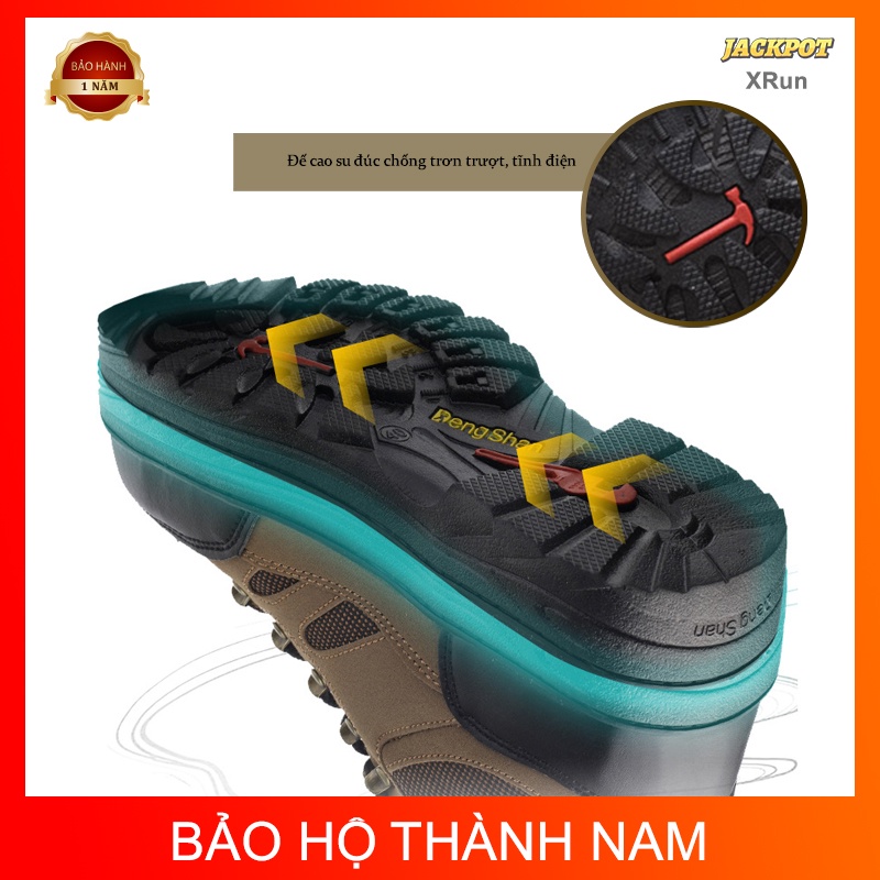 Giày bảo hộ lao động siêu nhẹ XRun, Giày bảo hộ cao cấp đẹp, lót chống đinh, mũi sắt, đế chống trơn trượt | BigBuy360 - bigbuy360.vn