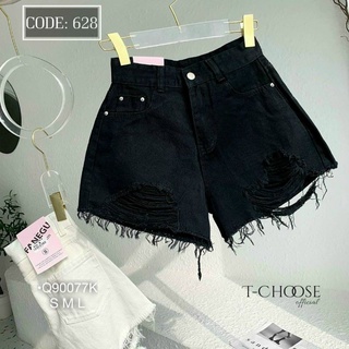 Quần short kaki rách q30088a quần jeans đùi rách lưng cao tua gấu màu đen /trắng