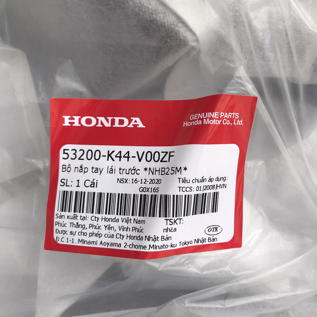 Bộ nắp trước tay lái | Bộ ốp đầu xe Vision mới zin chính hãng Honda màu Xanh, Đen, Trắng 53200-k44-v00