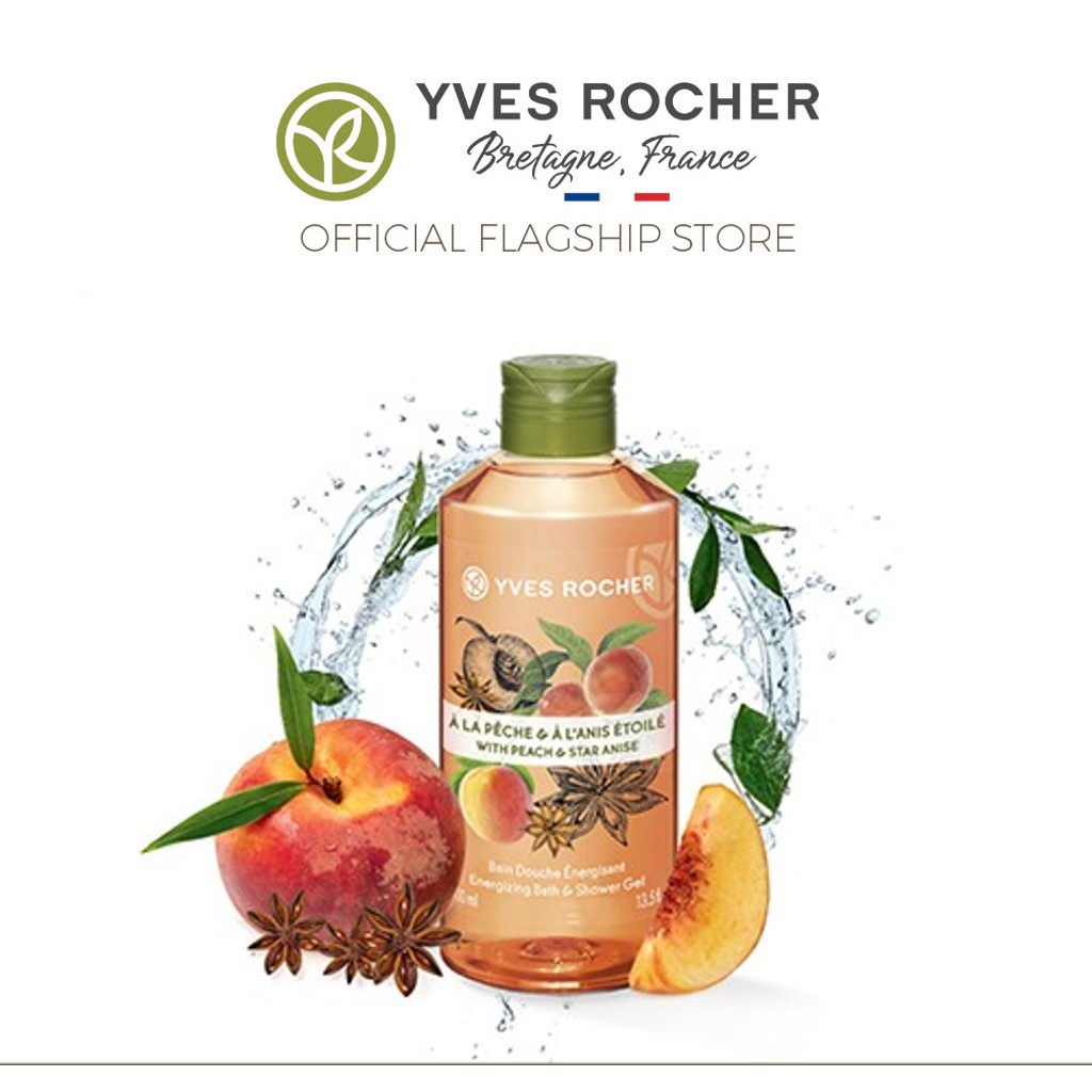 Sữa Tắm Hương Đào Và Hoa Hồi Yves Rocher Peach Star Anisel Bath &amp; Shower Gel 400ml