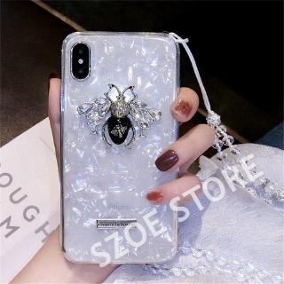 Ốp lưng nhũ xà cừ đính hình con ong nạm đá cho điện thoại IPhone X XS XR XSMax 8 7 6 6s Plus Xiaomi Redmi7 RedmiNote7