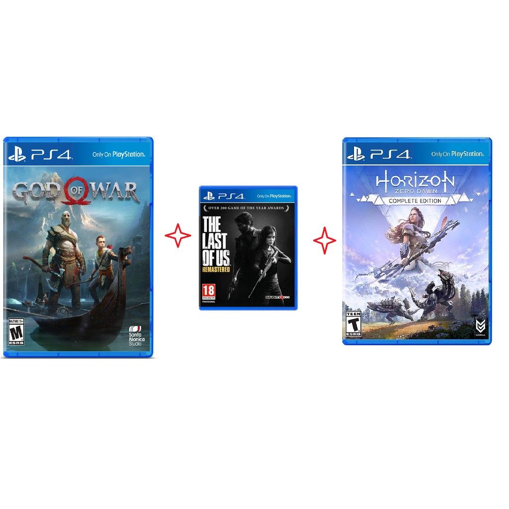 Combo 3 Đĩa Game Ps4 : The Last Of Us , Gow Of War Và Horizon Zero Dawn Complete Edition