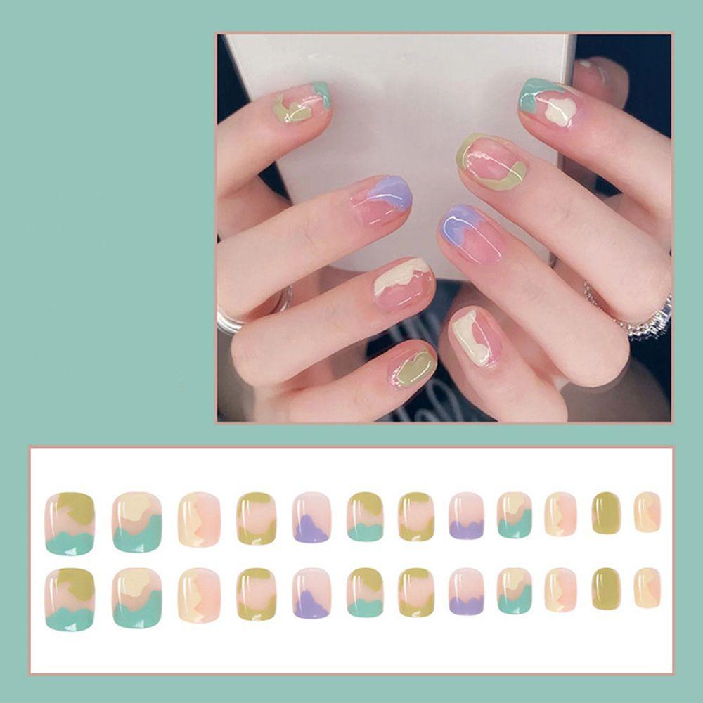 Móng Tay Giả Ngắn Tháo Rời Được Hình Hoa Trang Trí Nghệ Thuật