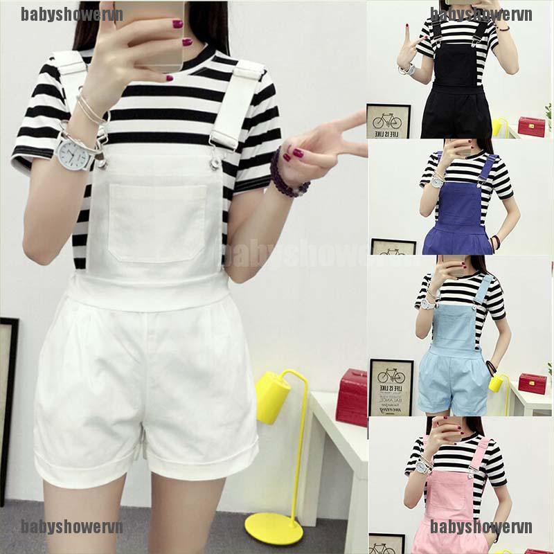 Quần yếm denim ngắn thời trang nữ tính