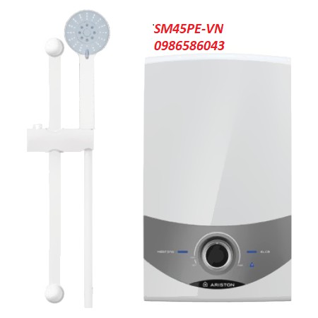 Máy nước nóng trực tiếp SM45PE-SBS-VN, máy ariston trực tiếp có bơm trợ lực chống rò rỉ điện, máy mới 100%